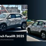 Tata Punch Facelift 2025 spy shot testing with new LED light bar and rear design