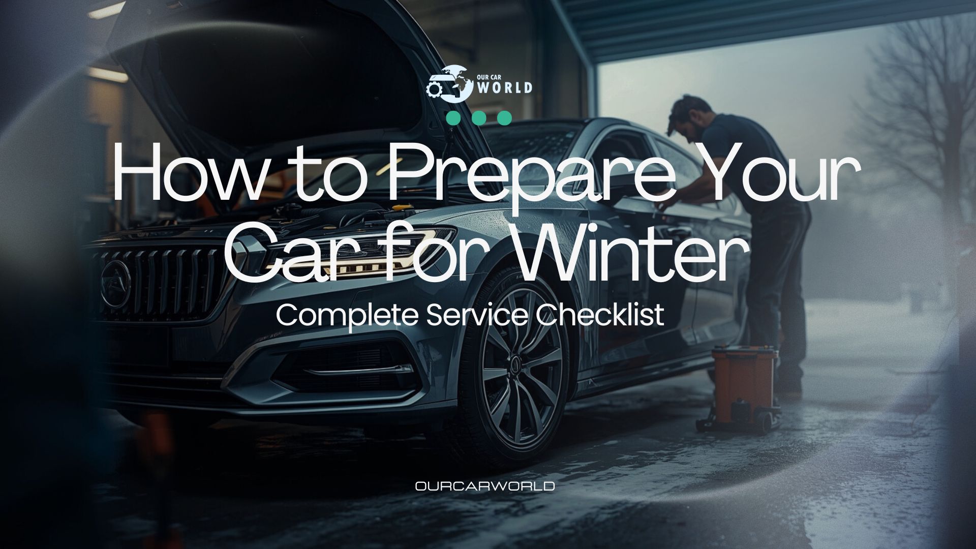 Car winter maintenance service in India - mechanic checking car before winter season at OurCarWorld workshop.